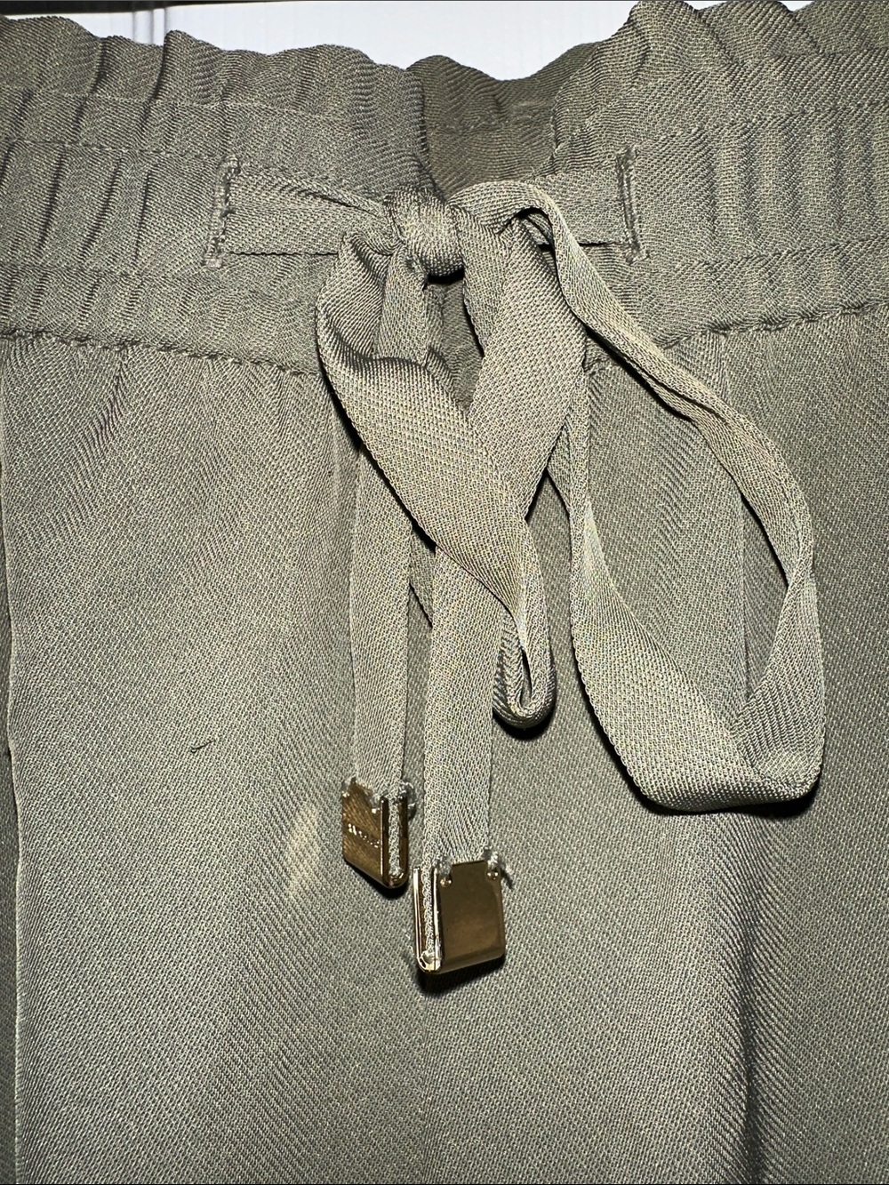 Olive Drawstring Men’s Pants - Picture 3 of 6